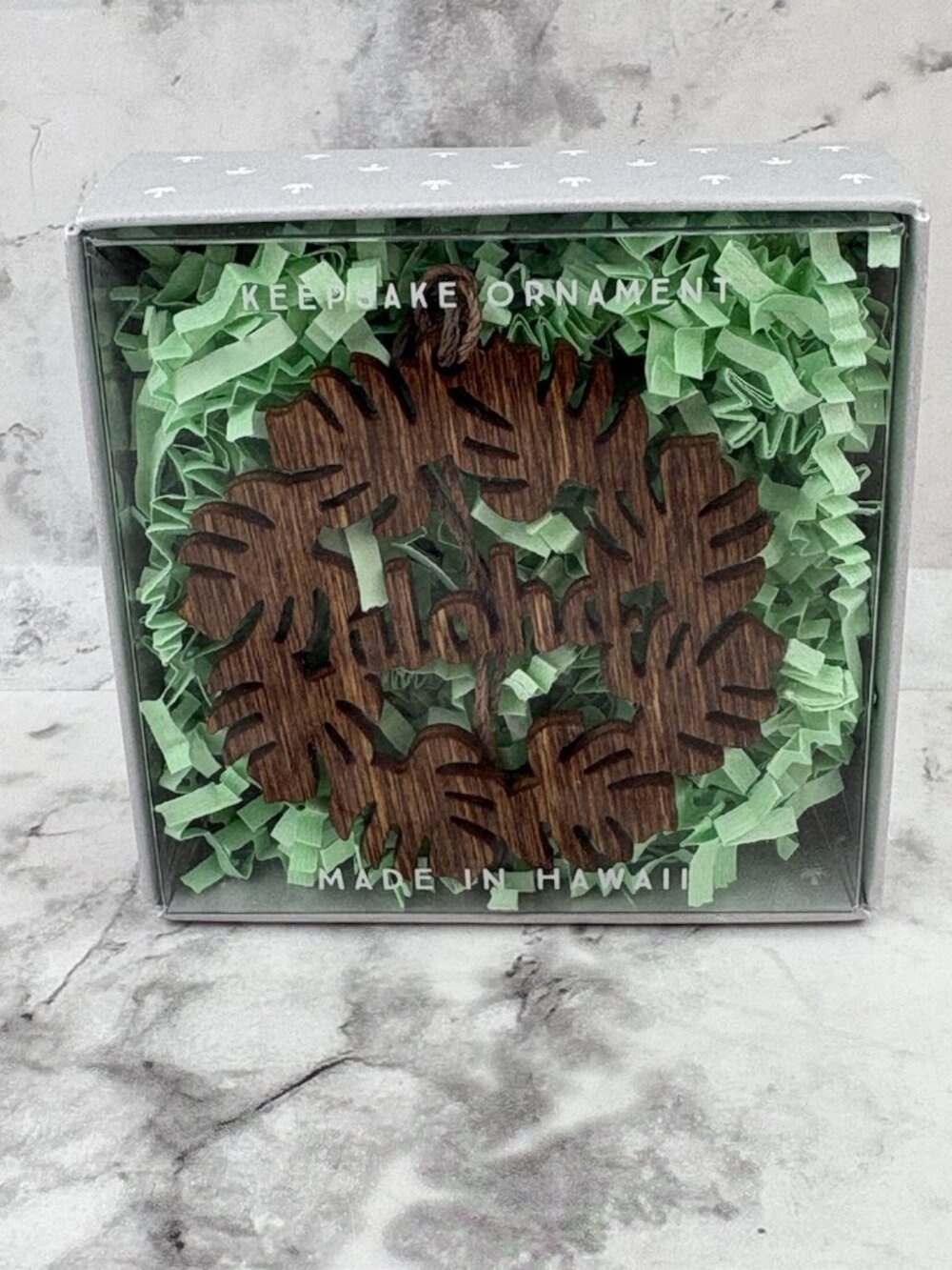 *Shop Toast Hawaii Designs Wood Keepsake Ornament Aloha Leaf Wreath Christmas